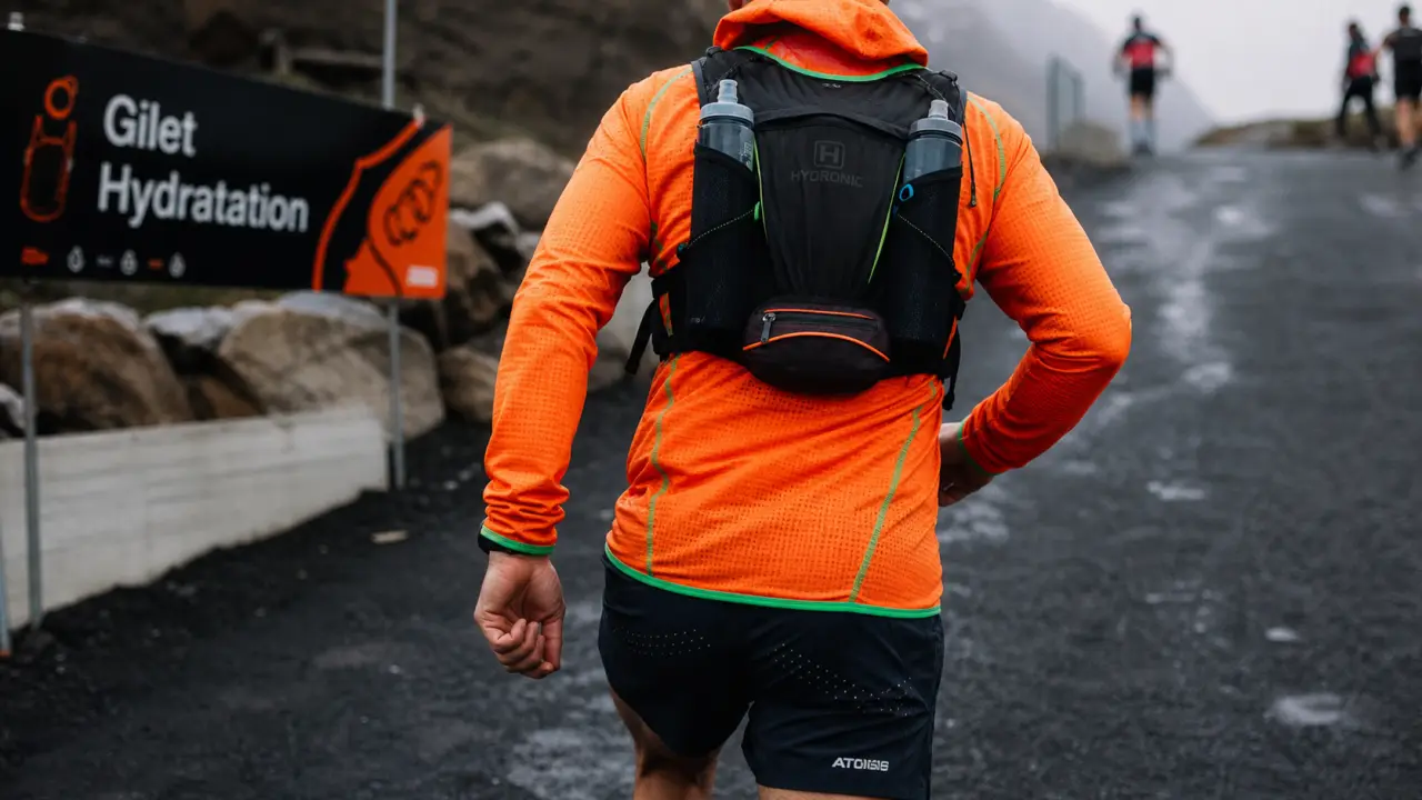 Gilet hydratation trail : maintien anti-rebond sans frottement
