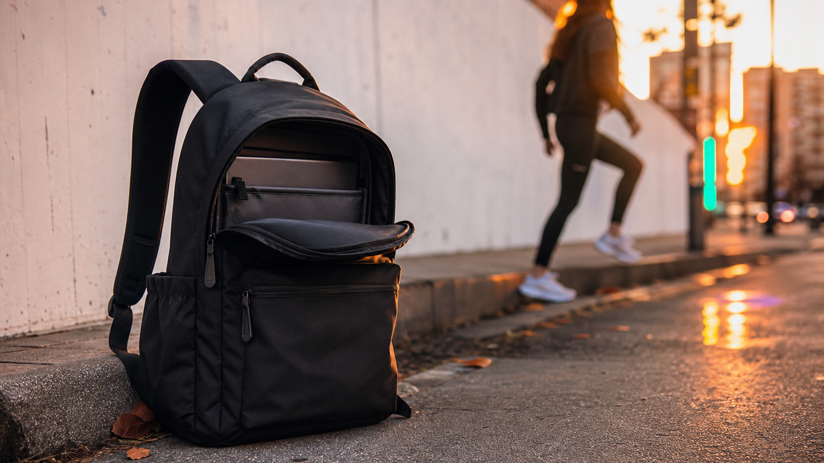 Sac à dos femme sport chic noir pour bureau, sport et ville