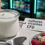 Yaourt aux probiotiques avec cultures vivantes et CFU sur pot en verre