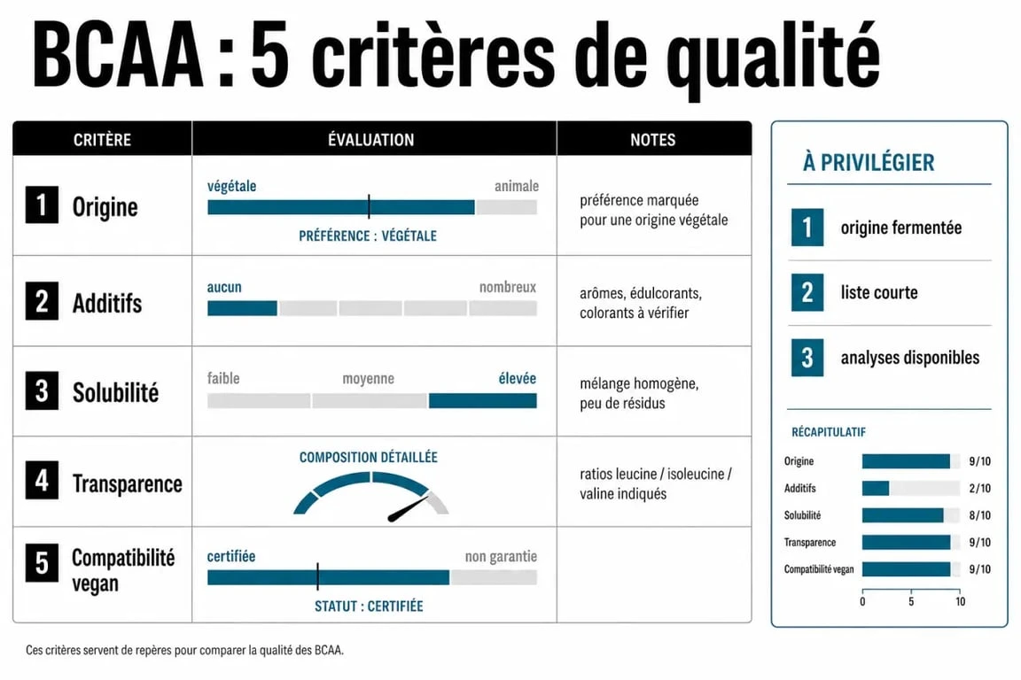 Meilleur bcaa : critères de qualité pour choisir un meilleur bcaa