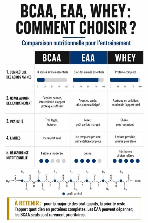 Meilleur bcaa : comparaison entre BCAA, EAA et whey