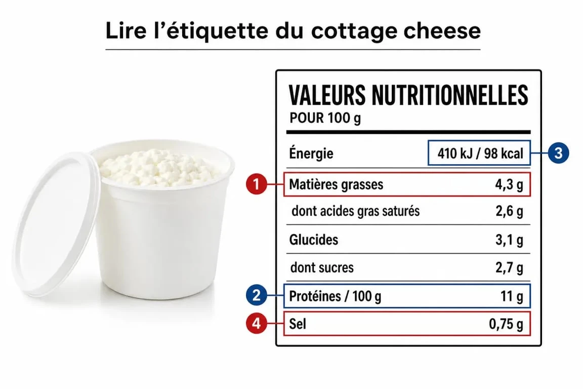 cottage cheese proteines : repères pour lire l’étiquette nutritionnelle