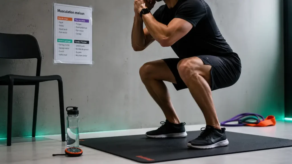 Exercice de musculation à la maison : 30 minutes, 10 m² et zéro matériel coûteux