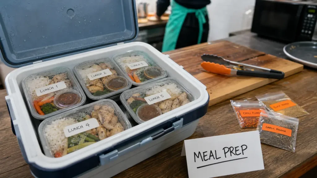 Meal prep sportif : des portions prêtes du lundi midi au samedi midi