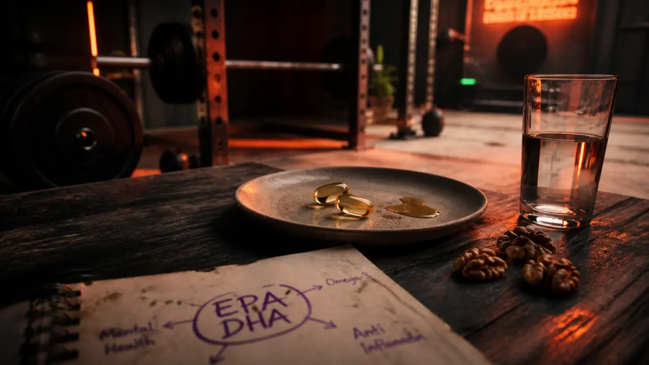 Musculation omega 3 : capsules et dosage sur établi