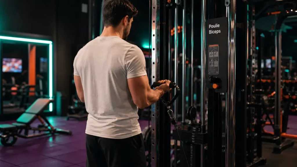 Poulie biceps : 4 variantes, tension continue et erreurs à éviter
