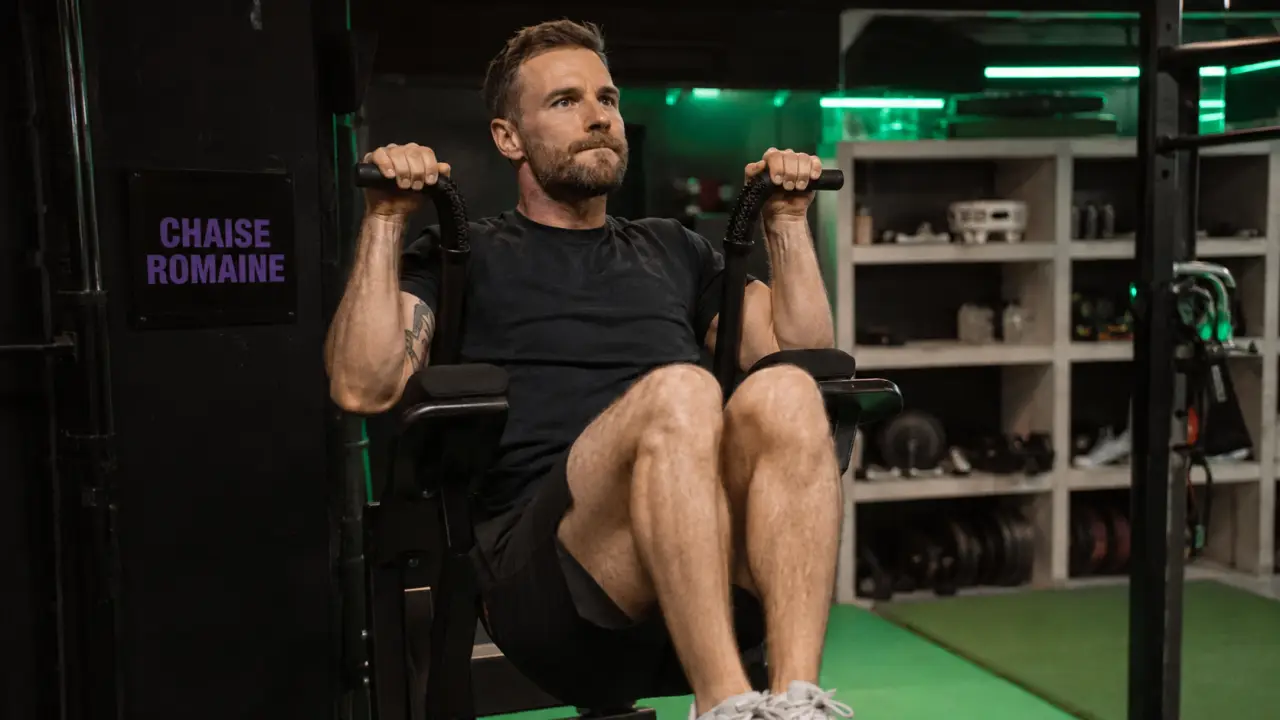 Exercice chaise romaine : traction avec prise pronation