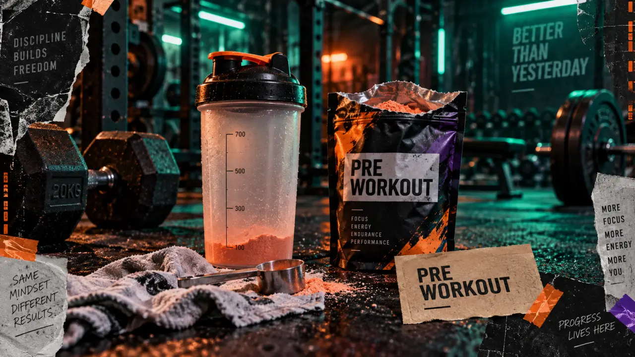 Le pre workout en shaker, poudre avant entraînement en salle de sport