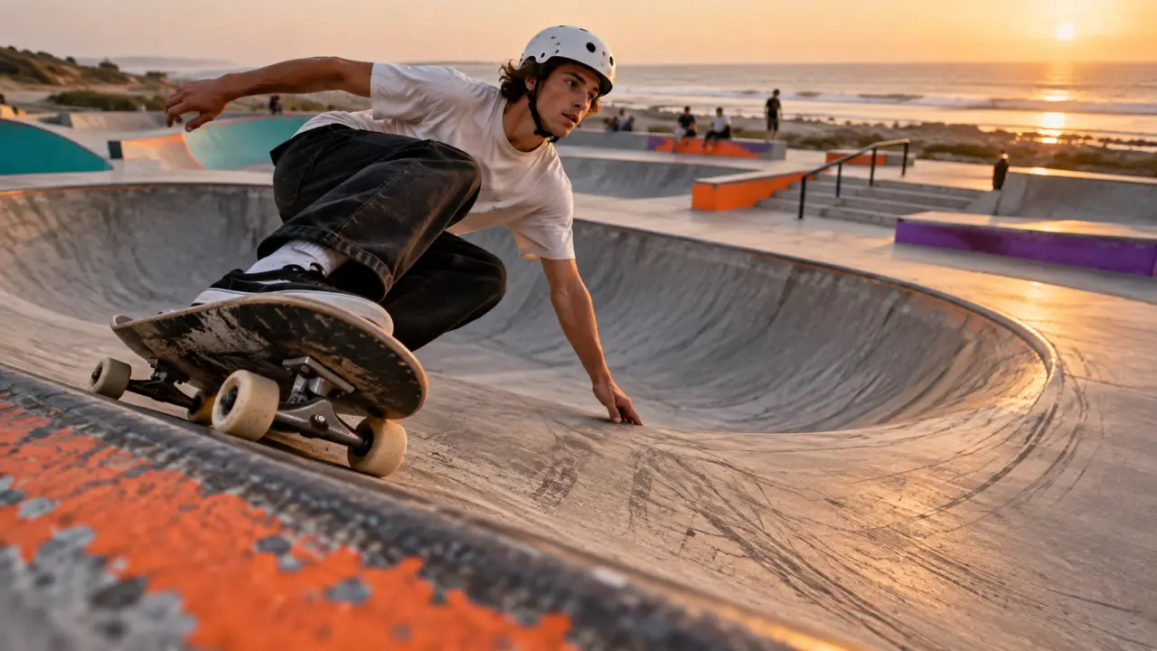 Skate park la faute sur mer : rider dans le bowl et aire street