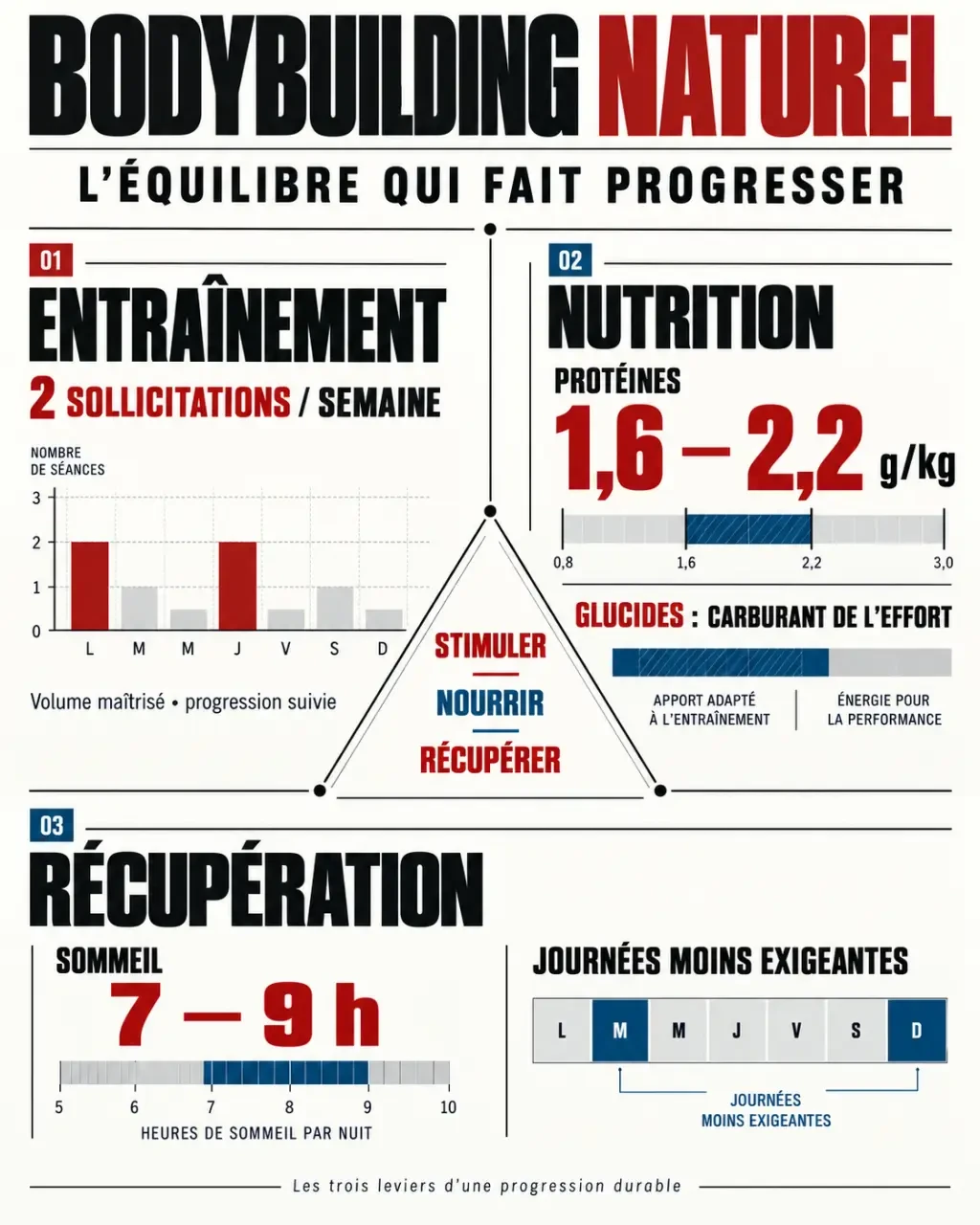Bodybuilding naturelle : équilibre entre entraînement, nutrition et récupération