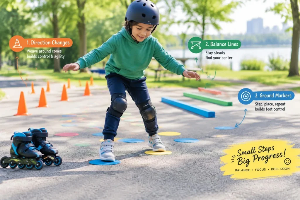 Préparer un enfant au roller : quatre jeux pour sécuriser ses appuis