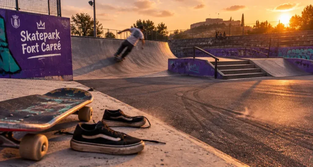 Skatepark d’Antibes : le Fort Carré rassemble modules, cours et projet de flowpark