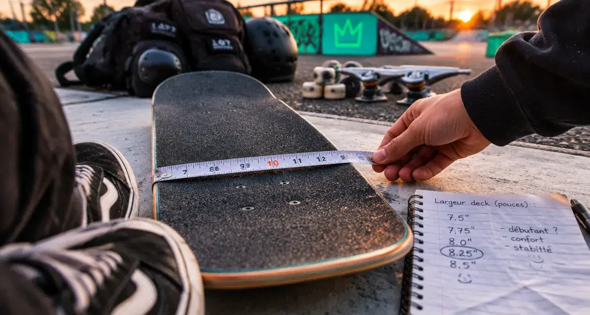 Skateboard debutant : mesurer la largeur du deck classique au skatepark